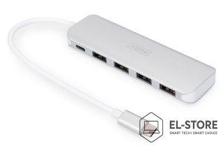 DIGITUS Digitus 4-portowy hub USB Type-C™ (USB 3.0) + PD