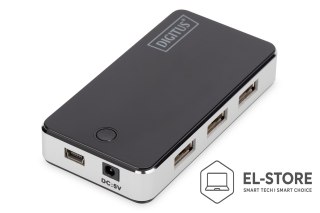 DIGITUS Hub DIGITUS DA-70222 (7x USB 2.0; kolor czarny)