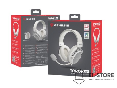 GENESIS GENESIS Toron 301 Zestaw słuchawkowy Przewodowa Opaska na głowę Gaming Biały