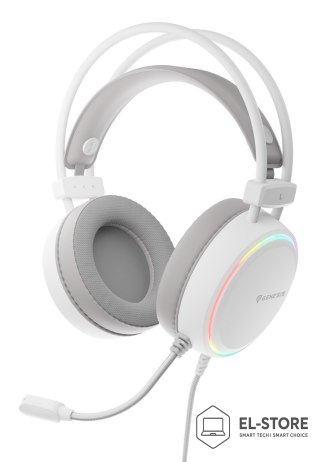 GENESIS Słuchawki/zestaw słuchawkowy GENESIS NSG-2308 Przewodowa Opaska na głowę Gaming USB Typu-A Biały