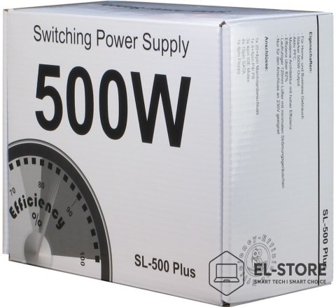 Inter-Tech Inter-Tech SL-500 Plus moduł zasilaczy 500 W 20+4 pin ATX ATX Srebrny