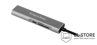 Kruger & Matz Adapter (HUB) USB typu C na HDMI/USB3.0/SD/MicroSD/C port