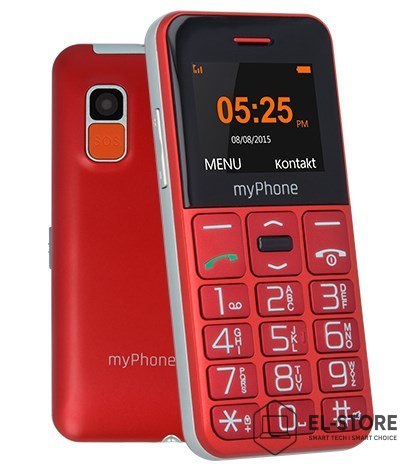 MYPHONE MyPhone Halo Easy 4,32 cm (1.7") 70 g Szary, Czerwony Telefon dla początkujących