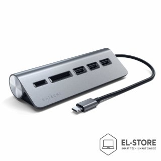 No name HUB USB Satechi 1x SD 1x Micro SD + 3x USB-A 3.0