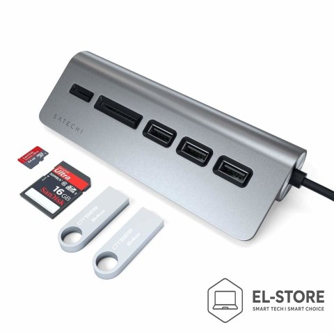 No name HUB USB Satechi 1x SD 1x Micro SD + 3x USB-A 3.0