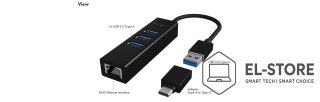 RAIDSONIC ICY BOX IB-HUB1419-LAN USB 3.2 Gen 1 (3.1 Gen 1) Type-A Czarny