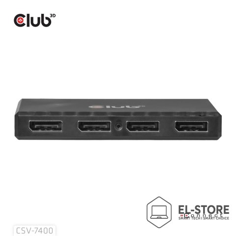 Club 3D Hub USB Club Hub 3D MST (Multi Stream Transport) DisplayPort 1.4 na 4x DisplayPort, Cztery monitory, 4x 4K30Hz, 8K30Hz