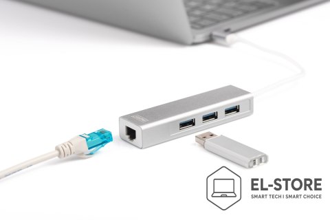 DIGITUS Digitus Hub USB 3.0 Type-C™ z Gigabit Ethernet