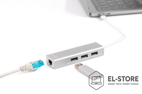 DIGITUS Digitus Hub USB 3.0 Type-C™ z Gigabit Ethernet