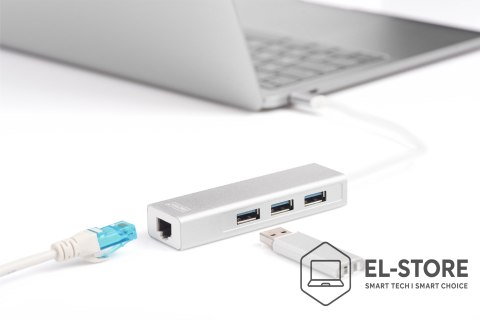 DIGITUS Digitus Hub USB 3.0 Type-C™ z Gigabit Ethernet