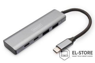 DIGITUS Digitus Koncentrator USB-C 4-portowy, 2 x USB A i 2 x USB-C