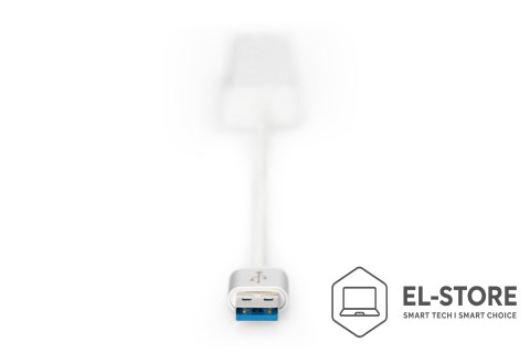 DIGITUS HUB 3-portowy USB 3.0 SuperSpeed z LANGigabit LAN adapter, aluminium