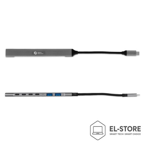 No name BakkerElkhuizen USB-C Hub 7-in-1 (3 x USB-A + 4 x USB-C)