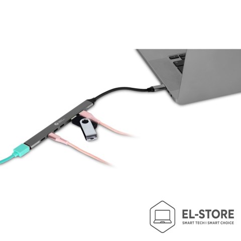 No name BakkerElkhuizen USB-C Hub 7-in-1 (3 x USB-A + 4 x USB-C)