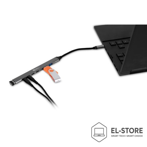 No name BakkerElkhuizen USB-C Hub 7-in-1 (3 x USB-A + 4 x USB-C)
