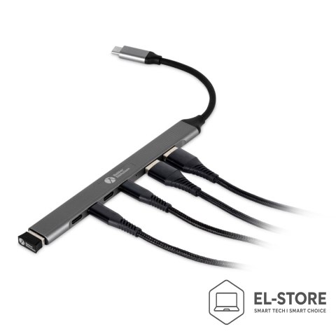 No name BakkerElkhuizen USB-C Hub 7-in-1 (3 x USB-A + 4 x USB-C)