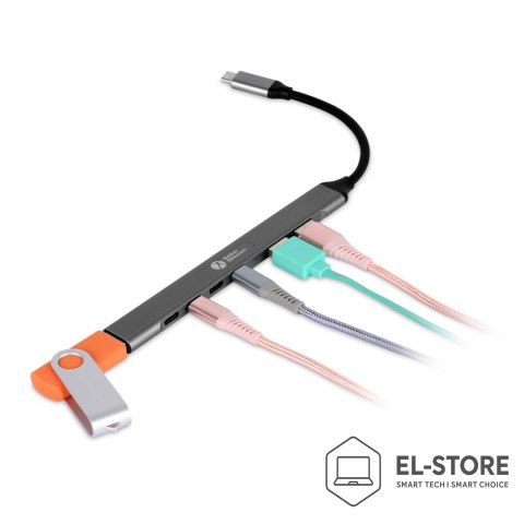 No name BakkerElkhuizen USB-C Hub 7-in-1 (3 x USB-A + 4 x USB-C)