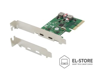 No name CONCEPTRONIC 4xPCIe3.0 Card 2xUSB-C3.2 Gen2/selfpower 10Gbps