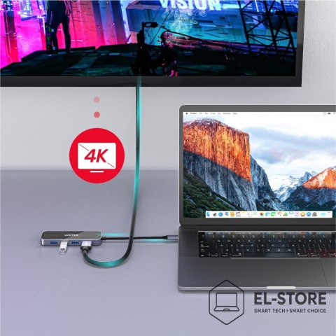 UNITEK UNITEK HUB USB-C 3.1, RJ-45,3XUSB-A,HDMI,4K,PD100W
