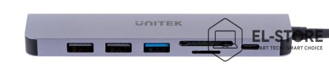 UNITEK UNITEK HUB USB-C H1118A; USB-A x3, USB-C, HDMI, SD, microSD