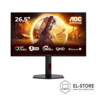 AOC AOC G4 Q27G4SDR monitor komputerowy 67,3 cm (26.5") 2560 x 1440 px Quad HD QD-OLED Czarny, Czerwony