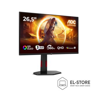 AOC AOC G4 Q27G4SDR monitor komputerowy 67,3 cm (26.5") 2560 x 1440 px Quad HD QD-OLED Czarny, Czerwony