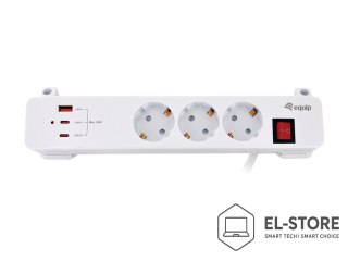 EQUIP Equip 245556 rozgałęziacz 2 m 3 x gniazdo sieciowe Wewnętrzna Biały