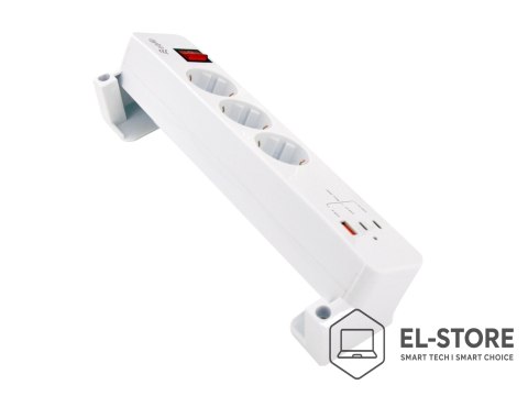 EQUIP Equip 245556 rozgałęziacz 2 m 3 x gniazdo sieciowe Wewnętrzna Biały