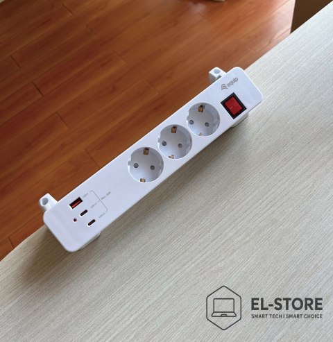 EQUIP Equip 245556 rozgałęziacz 2 m 3 x gniazdo sieciowe Wewnętrzna Biały