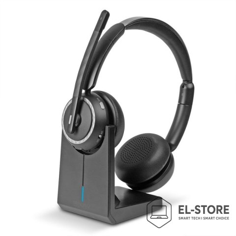 LINDY Lindy L118 Zestaw słuchawkowy Bezprzewodowy Opaska na głowę Biuro/centrum telefoniczne USB Type-C Bluetooth Podstawka do ładowan