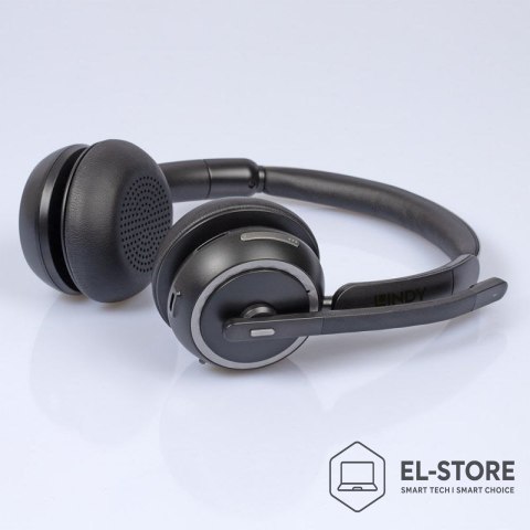 LINDY Lindy L118 Zestaw słuchawkowy Bezprzewodowy Opaska na głowę Biuro/centrum telefoniczne USB Type-C Bluetooth Podstawka do ładowan