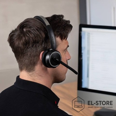 LINDY Lindy L118 Zestaw słuchawkowy Bezprzewodowy Opaska na głowę Biuro/centrum telefoniczne USB Type-C Bluetooth Podstawka do ładowan