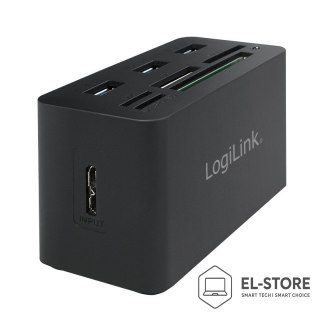 LogiLink LogiLink CR0042 stacja dokująca Przewodowa USB 3.2 Gen 1 (3.1 Gen 1) Type-A Czarny