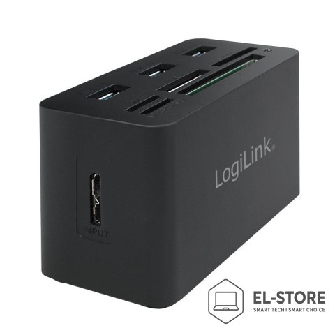 LogiLink LogiLink CR0042 stacja dokująca Przewodowa USB 3.2 Gen 1 (3.1 Gen 1) Type-A Czarny