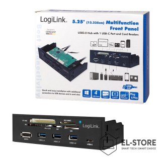 LogiLink Logilink USB HUB 3.0 mit 6-fach Kartenleser schwarz