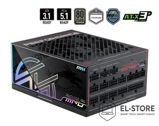 MSI MSI MPG Ai1300TS PCIE5 moduł zasilaczy 1300 W 24-pin ATX ATX Czarny