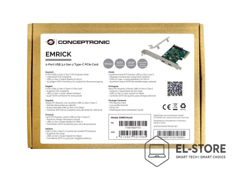 No name CONCEPTRONIC 4xPCIe2.0 Card 2xUSB-C3.2 Gen2 10Gbps