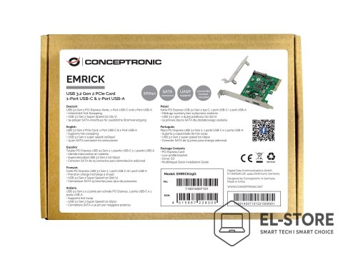 No name CONCEPTRONIC 4xPCIe3.0 Card USB-C/-A3.2 Gen2 10Gbps
