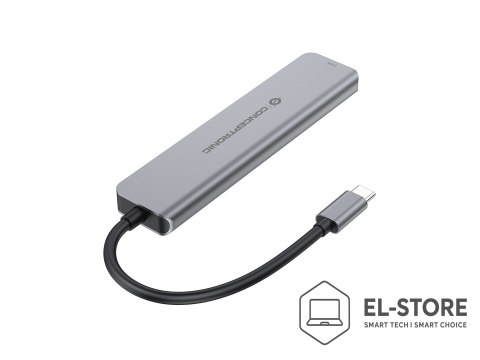 No name CONCEPTRONIC 6-1 Dock USB-C->HDMI/2xUSB-A/2xUSB-C/+ 25cm gr