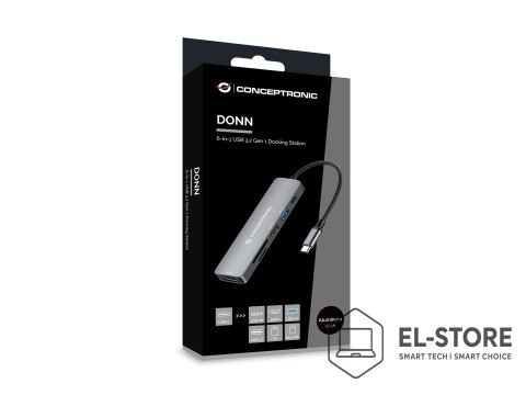 No name CONCEPTRONIC 6-1 Dock USB-C->HDMI/2xUSB-A/SD/TF/+ 15cm gr