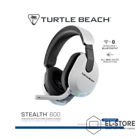 No name Turtle Beach Stealth 600 Gen 3 Zestaw słuchawkowy Bezprzewodowy Opaska na głowę Gaming Bluetooth Biały