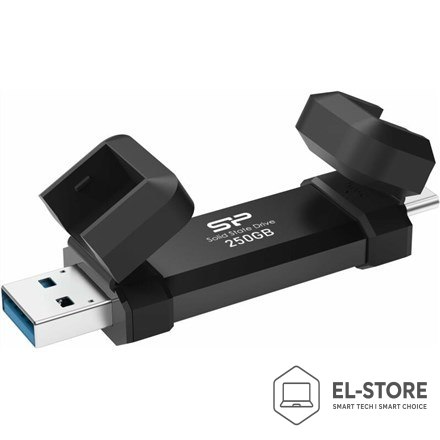 Silicon Power Silicon Power DS72 pamięć USB 250 GB USB Type-A / USB Type-C 3.2 Gen 2 (3.1 Gen 2) Czarny
