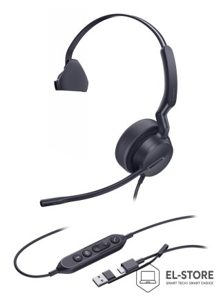 Yealink Yealink UH42 Mono Teams USB-C/A Zestaw słuchawkowy Przewodowa Opaska na głowę Biuro/centrum telefoniczne USB Type-C / USB Type-A
