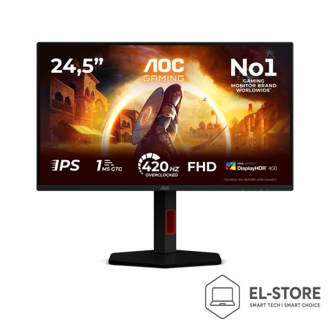 AOC AOC G4 25G4KUR monitor komputerowy 62,2 cm (24.5") 1920 x 1080 px Full HD LED Czarny, Czerwony