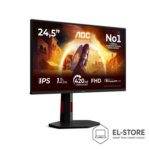 AOC AOC G4 25G4KUR monitor komputerowy 62,2 cm (24.5") 1920 x 1080 px Full HD LED Czarny, Czerwony