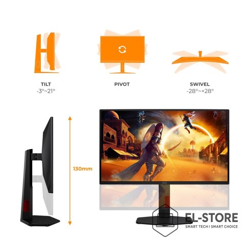 AOC AOC G4 25G4ZR monitor komputerowy 62,2 cm (24.5") 1920 x 1080 px Czarny, Czerwony