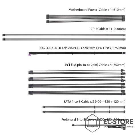 ASUS Zasilacz ASUS + kabel ROG Equalizer ROG-STRIX-1200P-GAMING-E