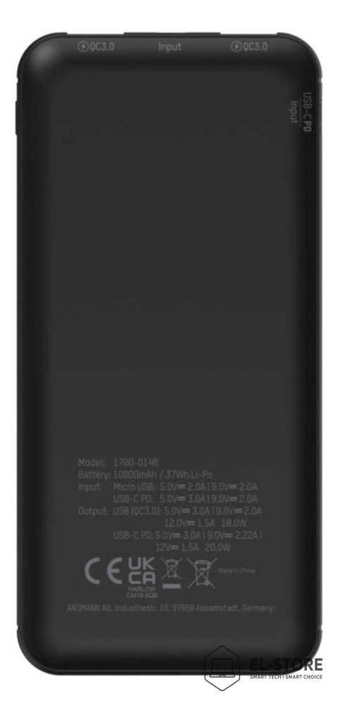 ANSMANN Ansmann PB320PD 10000 mAh Czarny