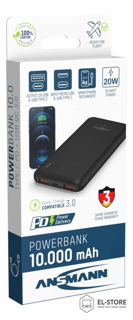 ANSMANN Ansmann PB320PD 10000 mAh Czarny
