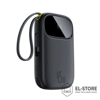 Baseus Powerbank Baseus EnerFill FC31 QPow3 20000mAh 45W z wyświetlaczem cyfrowym z 2 wbudowanymi kablami USB-C - czarny
